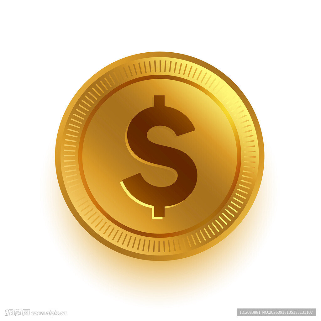 金色美元硬币图标