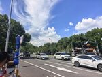 城市道路上的车辆与风景