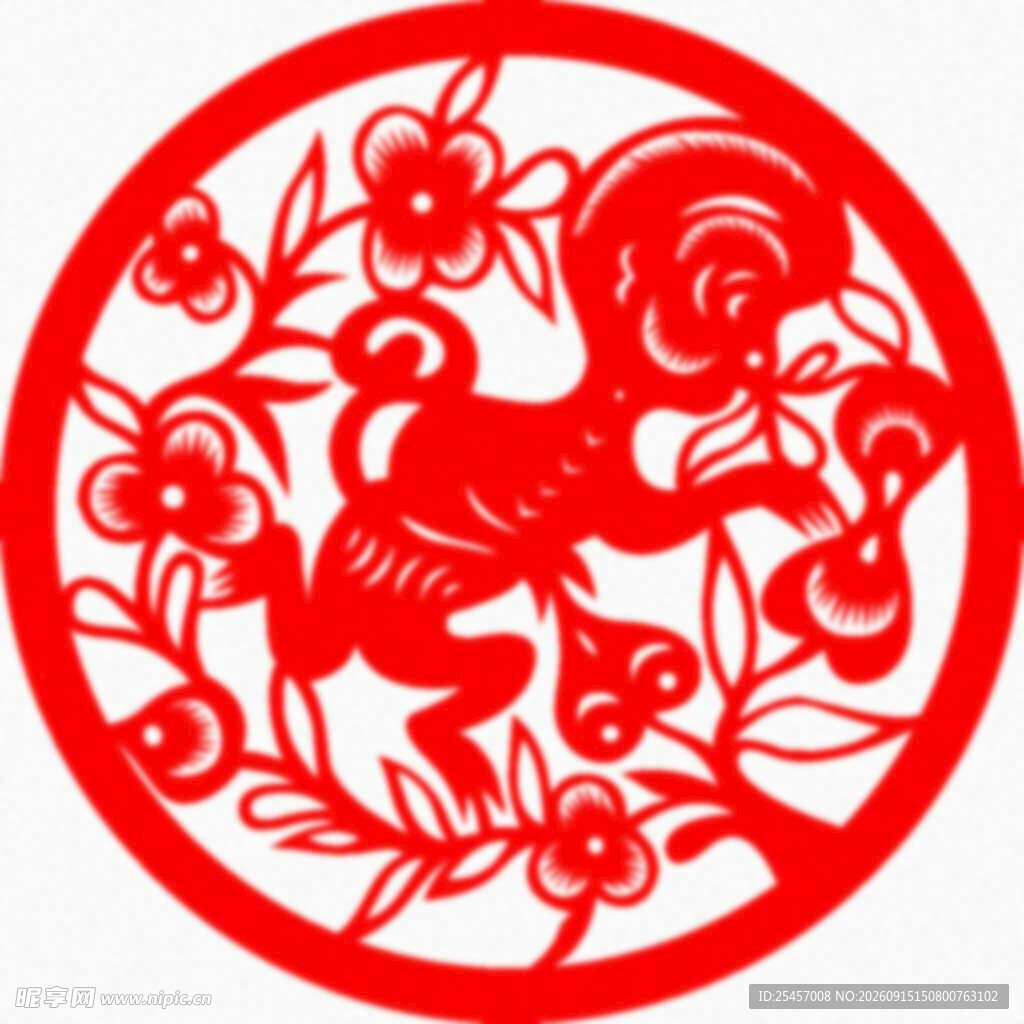 小猴剪纸   