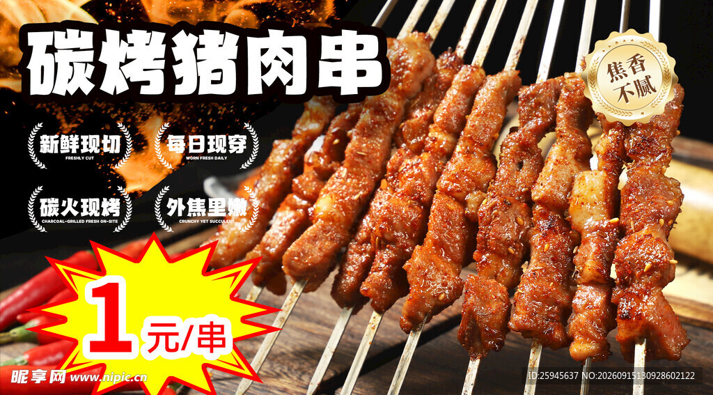 猪肉串海报