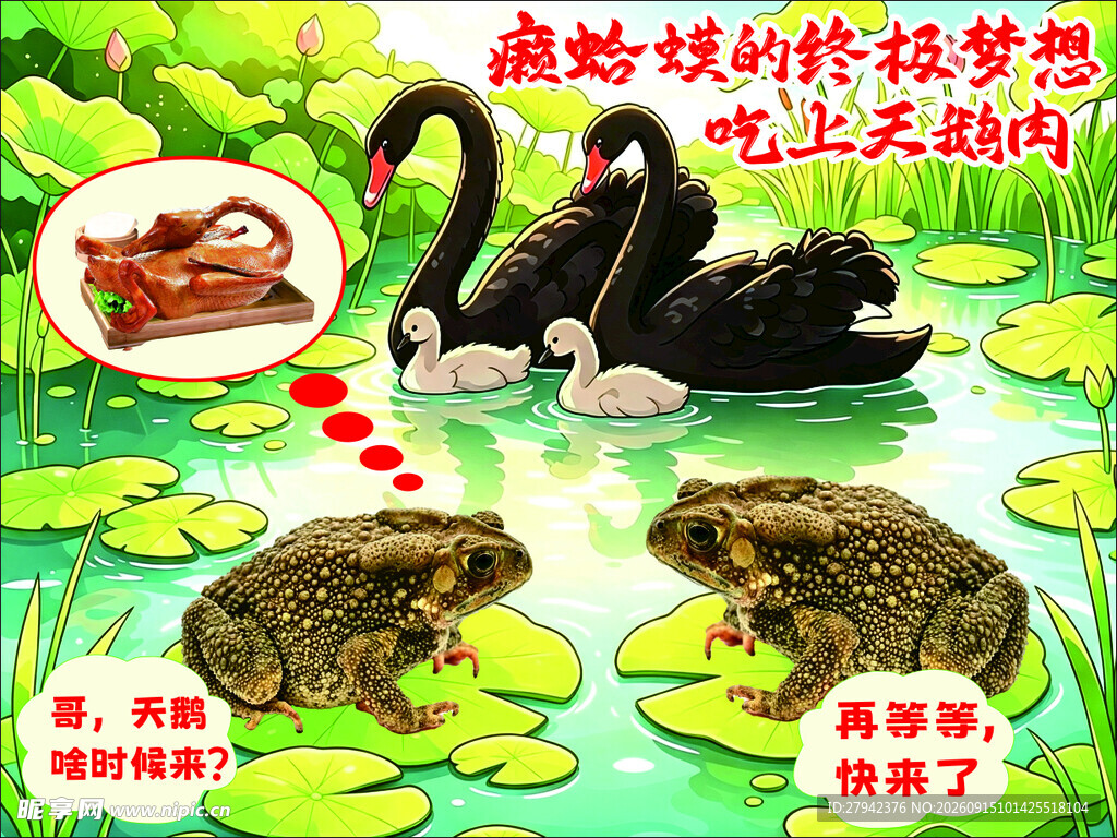 癞蛤蟆想吃天鹅肉