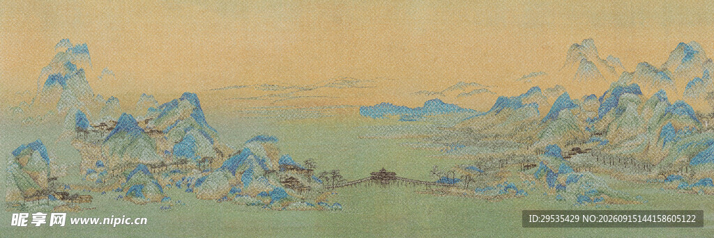 古风山水画卷景
