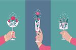 花艺高脚杯插画