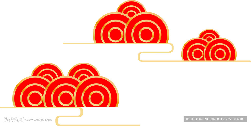 红色祥云金边