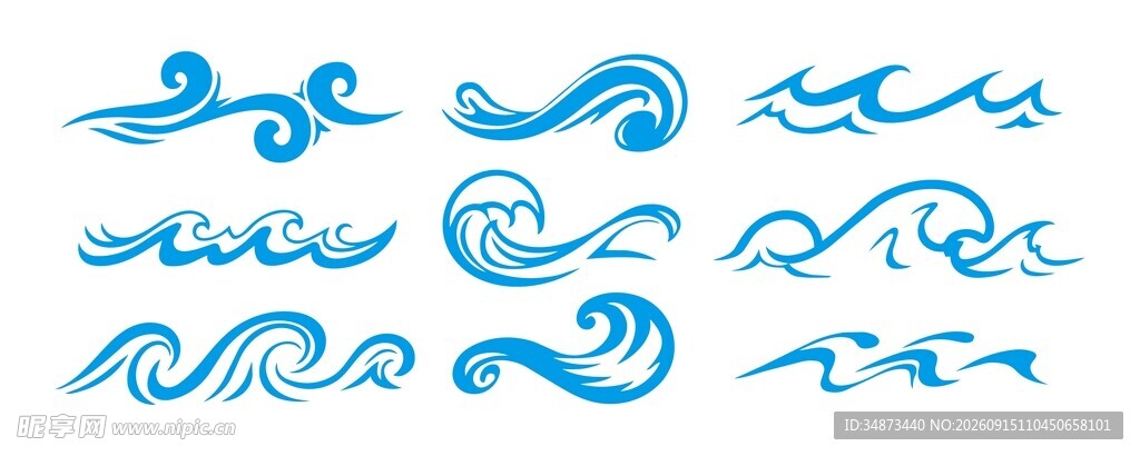 蓝色海浪素材