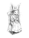 坐着的兔子女孩插画