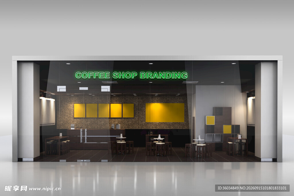 店面门头logo发光字贴图样机