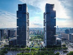 双子摩天大楼城市景观