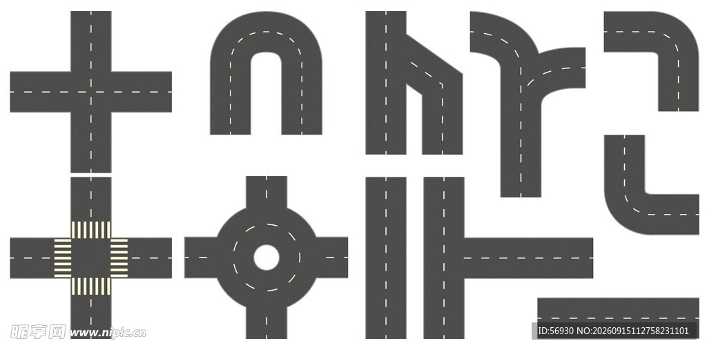 道路马路通道组合