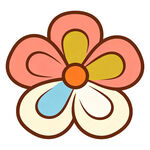 彩色卡通花朵图案