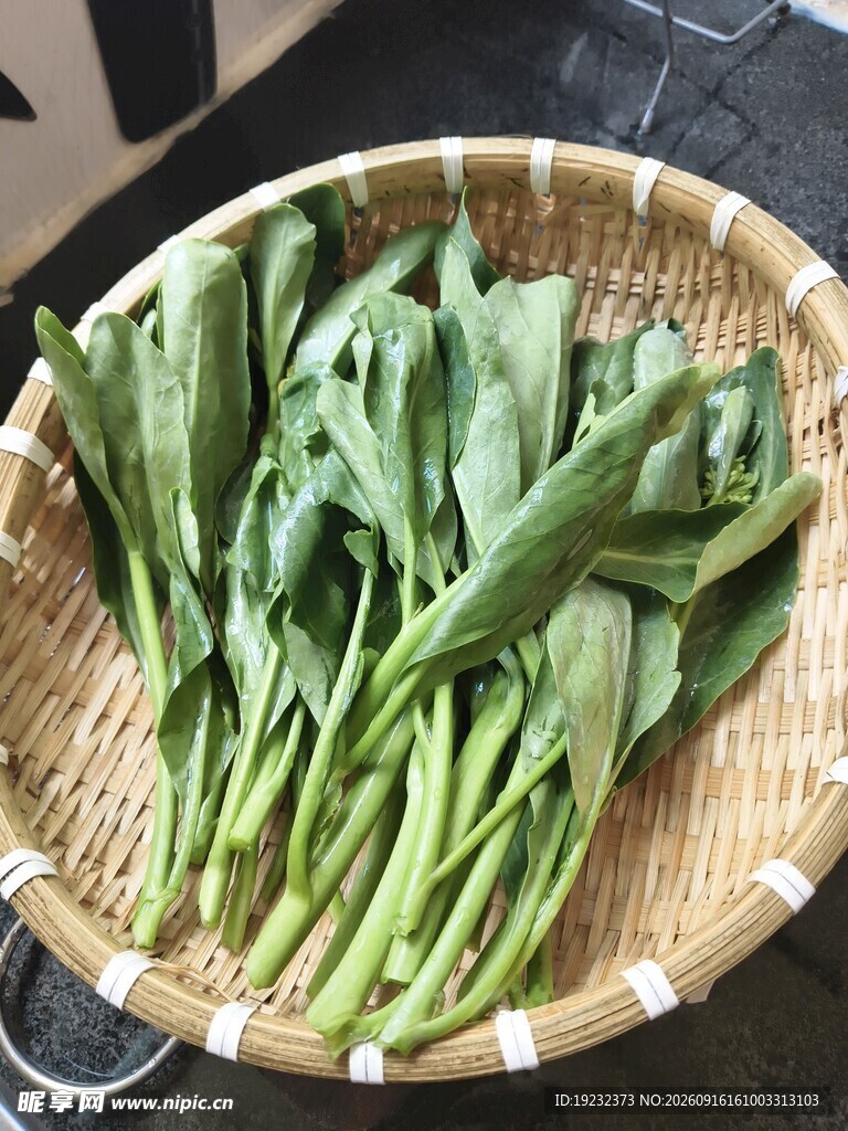 竹篮中的芥兰