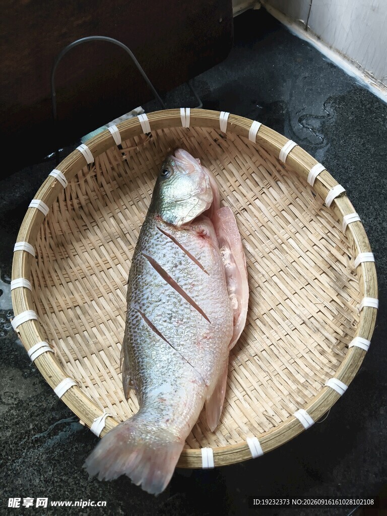 竹篮中的鲜鱼