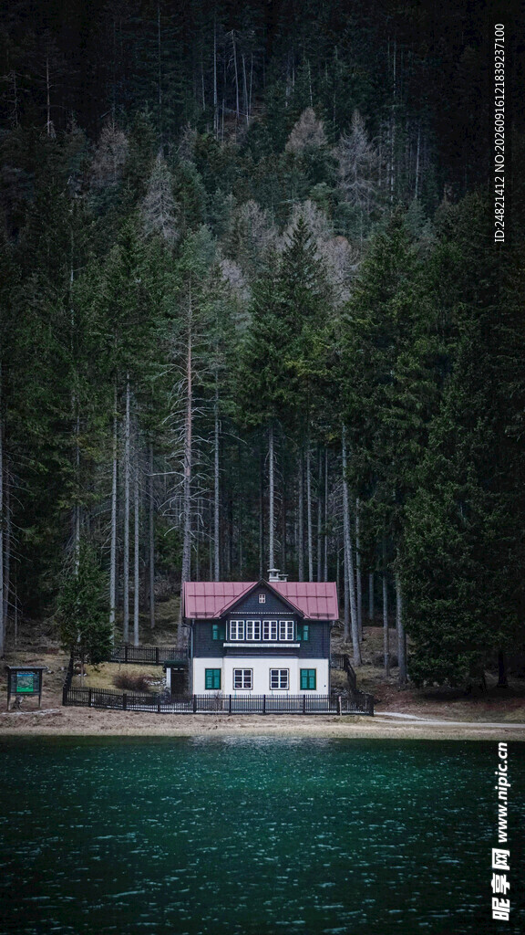 湖畔林间小屋