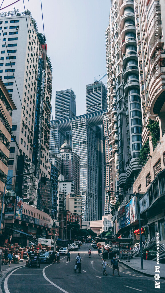 繁华都市街道景象