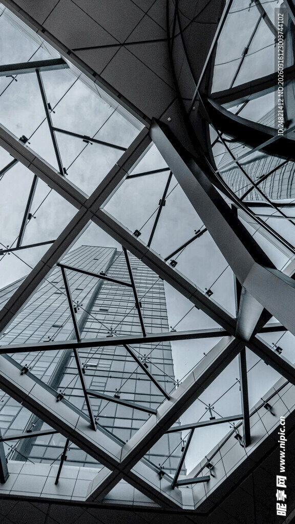 现代建筑玻璃屋顶结构