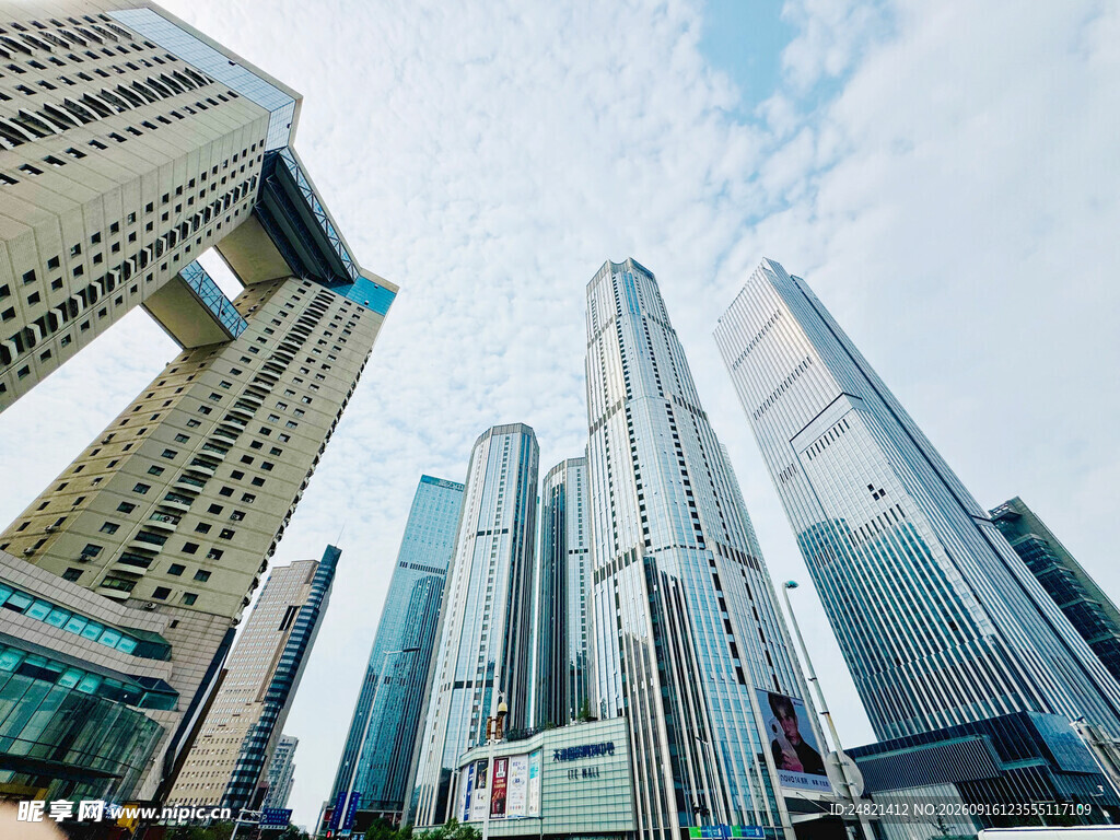 都市摩天大楼建筑群