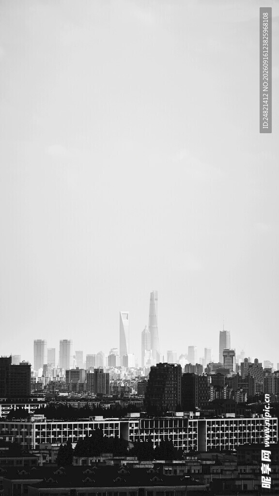 城市天际线黑白景观