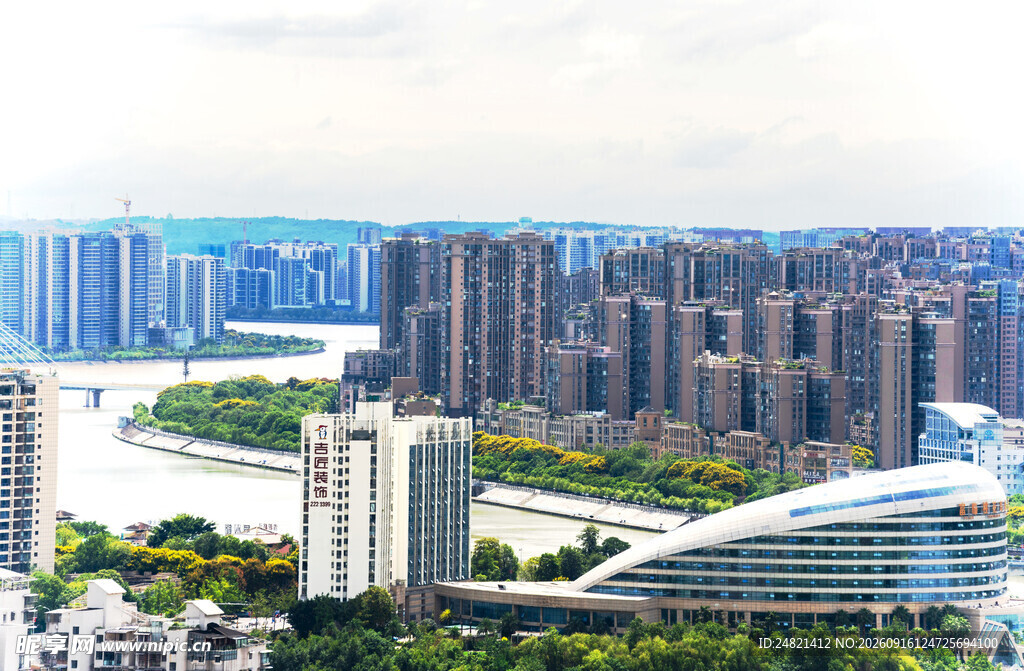 城市天际线俯瞰景观