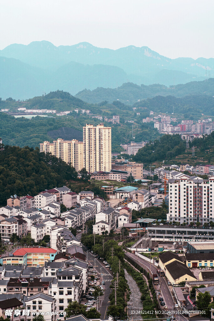 山城城市风貌俯瞰图