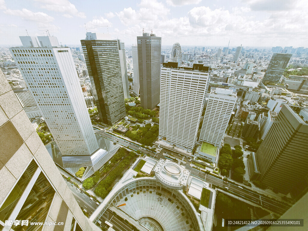 俯瞰现代都市繁华建筑群