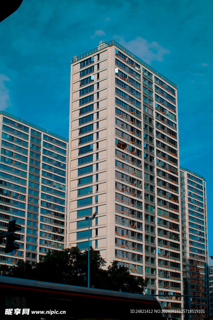 高层住宅楼群景观