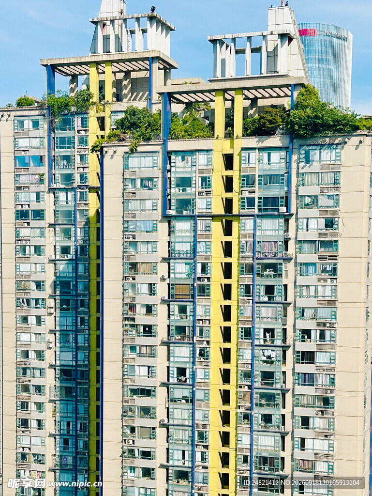 高楼外墙垂直绿化景观