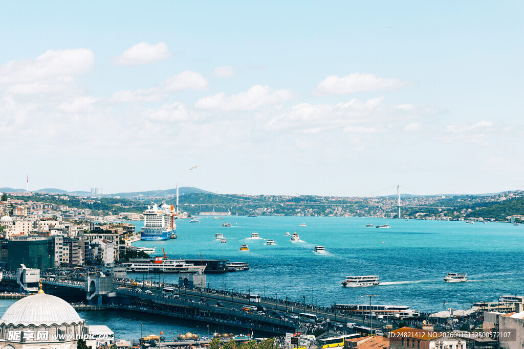 海港城市美丽海景风光