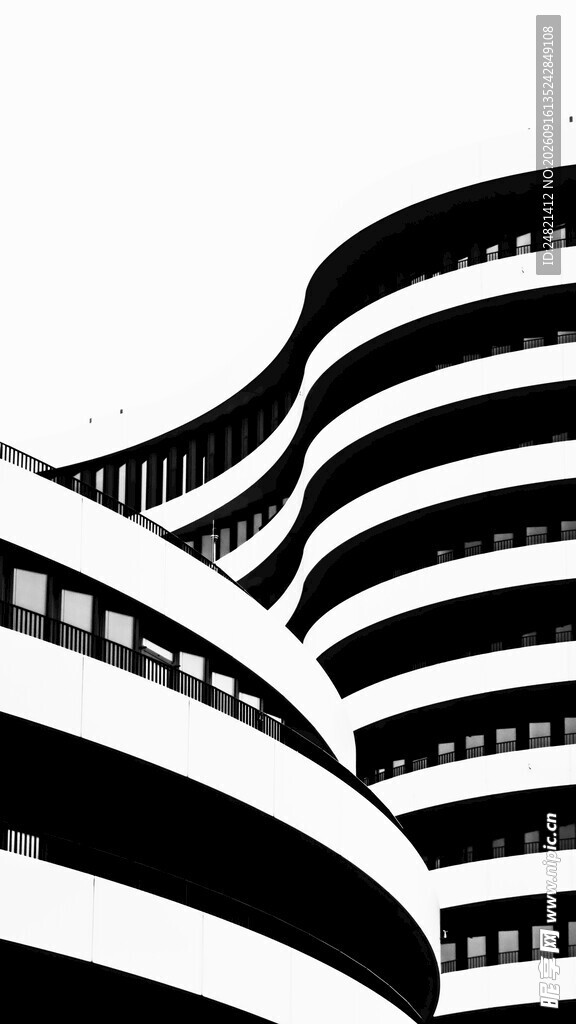 黑白曲线建筑外观