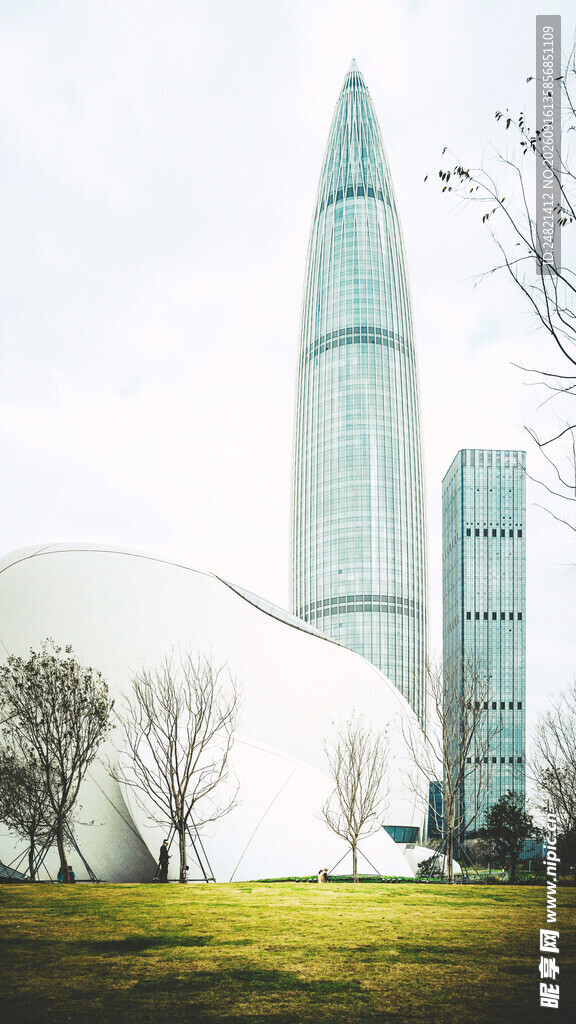 城市现代建筑与绿地景观