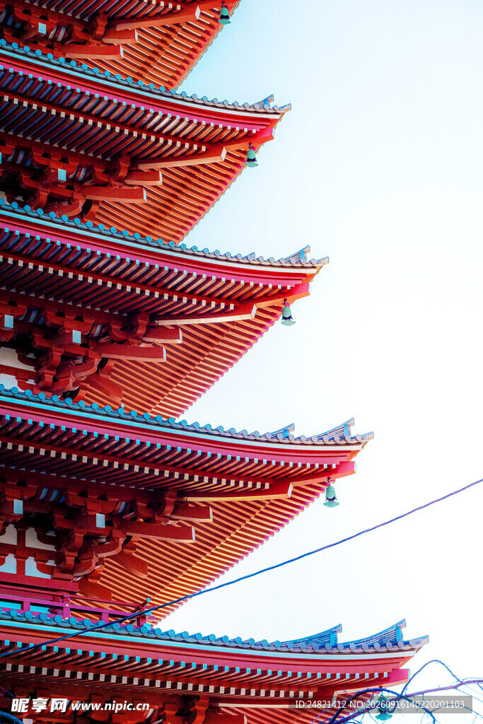 中式古建筑飞檐特写