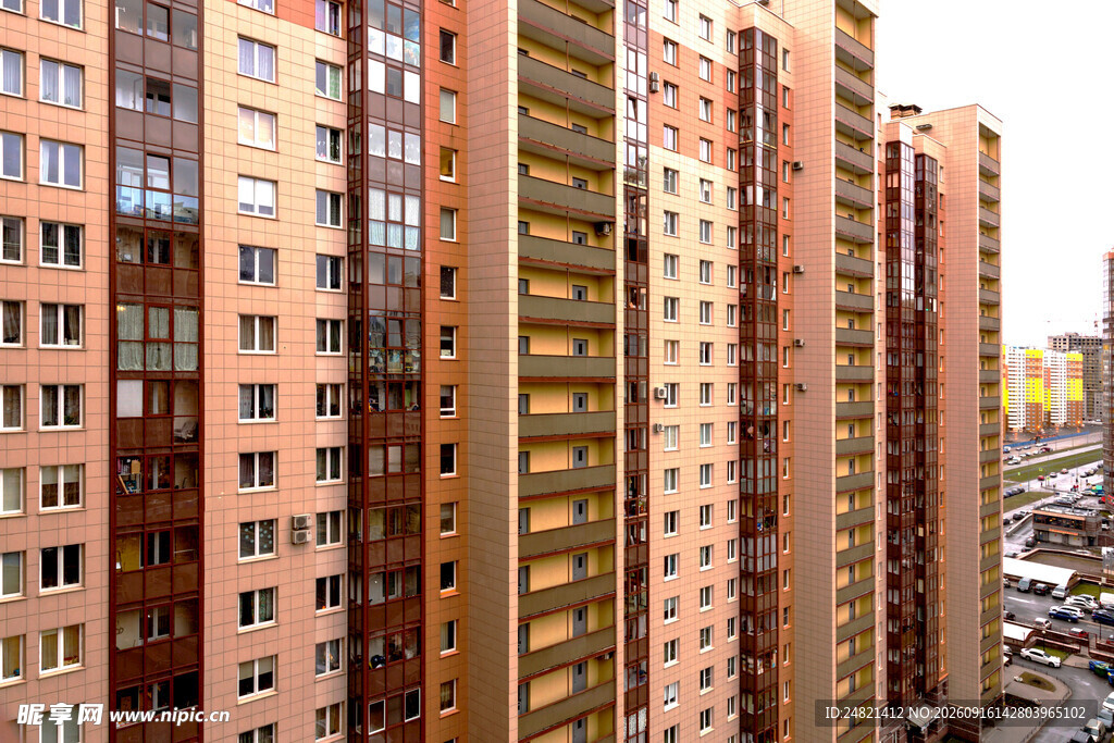 高层住宅楼外观景观