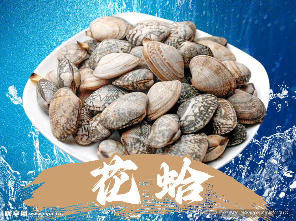 蓝色海鲜菜品图