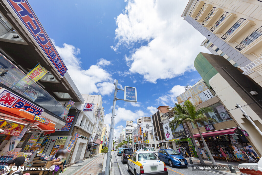繁华都市商业街景象