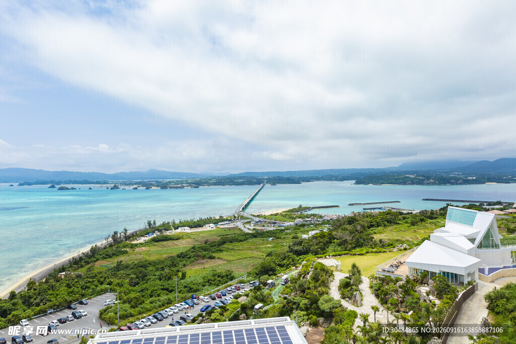 海滨城市美丽风光俯瞰