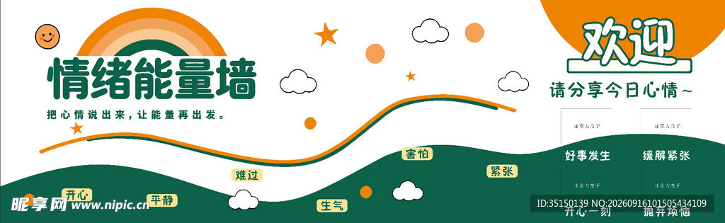 情绪能量校园文化墙