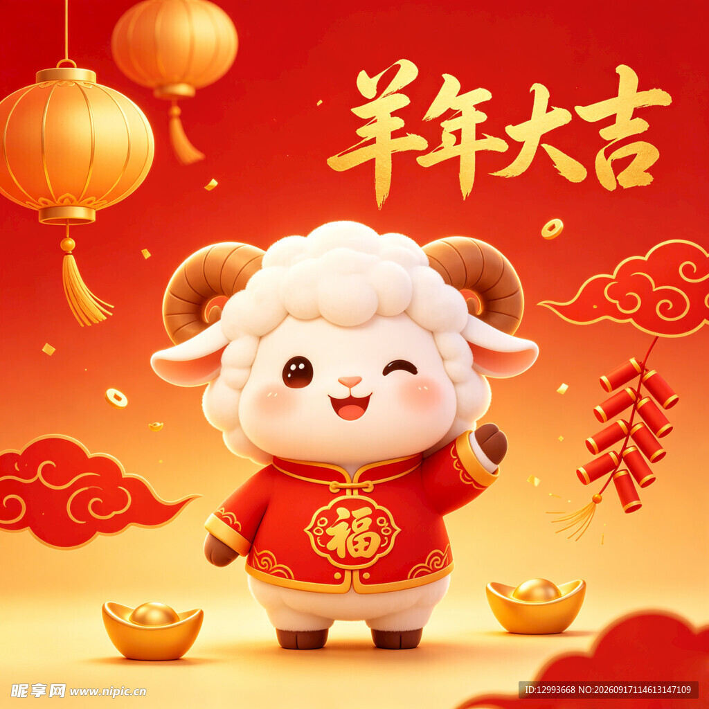羊年萌羊贺岁喜庆满满
