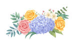 多彩花卉组合插画
