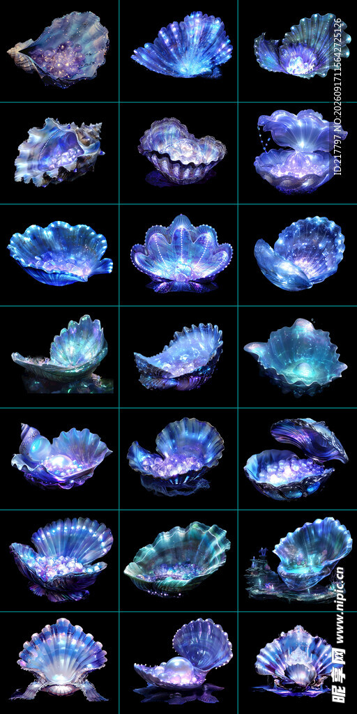 蓝色珍珠贝壳