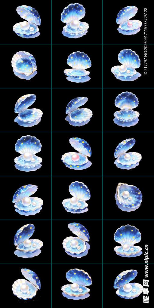 卡通蓝色贝壳