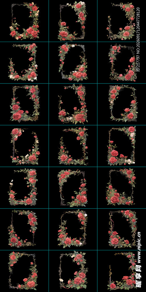 玫瑰花边框