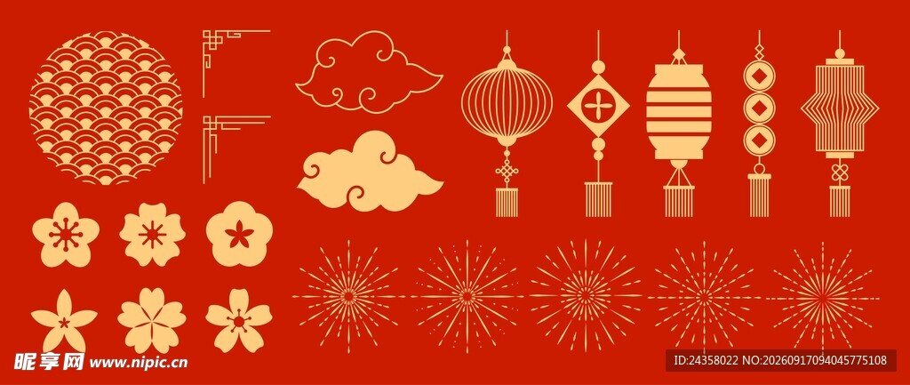 灯笼花纹图案