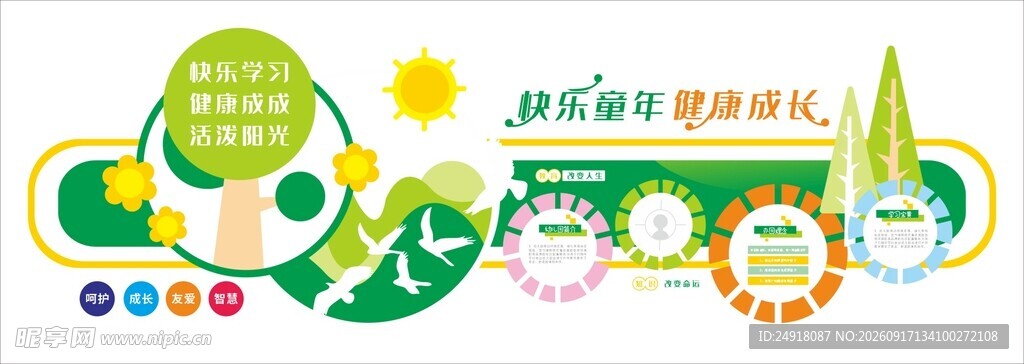 卡通幼儿园舞蹈教育文化墙