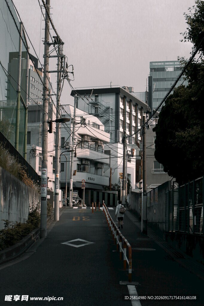 城市中安静的街道景象
