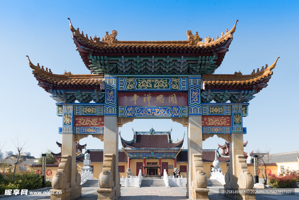 中式古典牌坊建筑景观