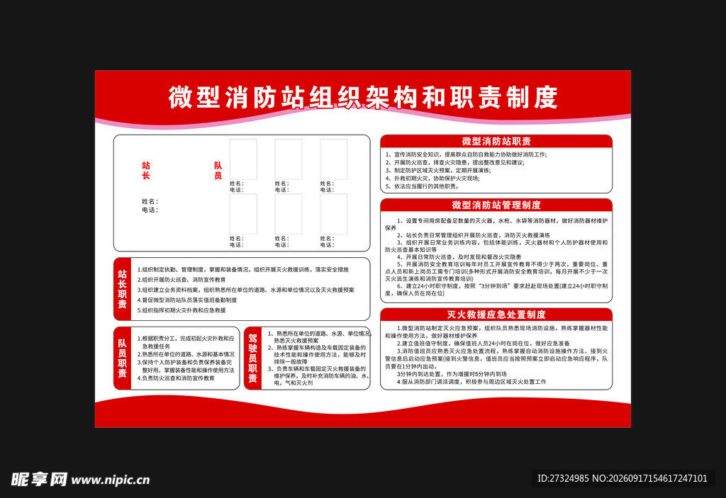 微型消防站组织架构和职责制度