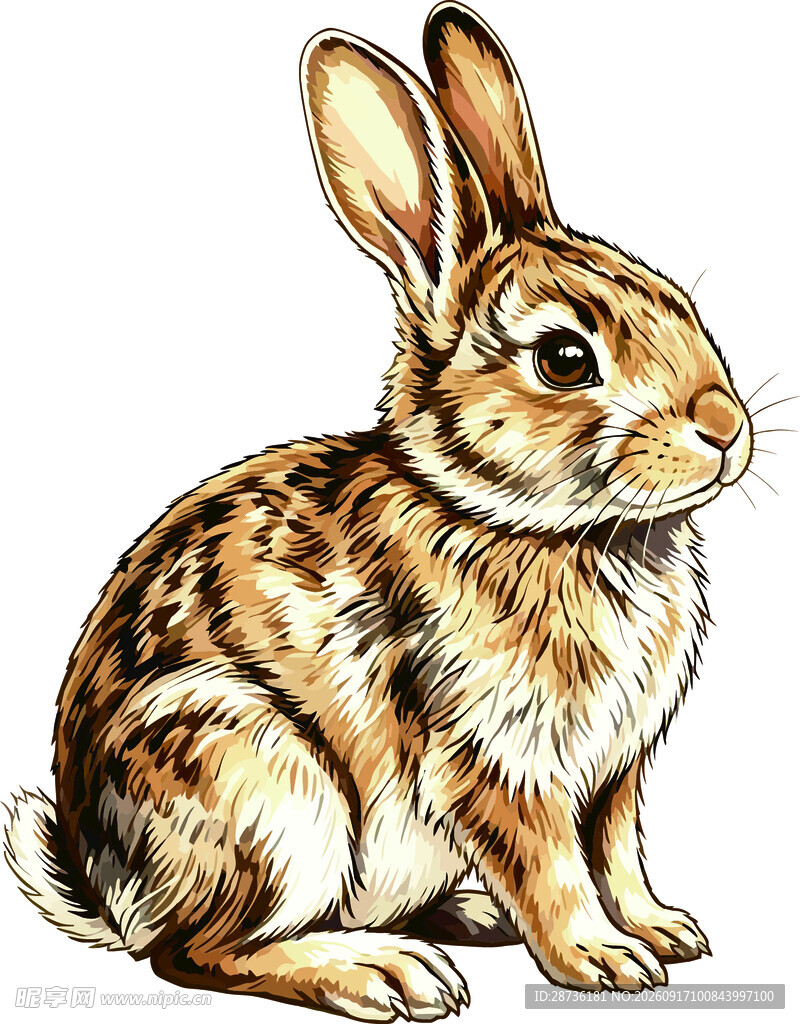 可爱野兔插画