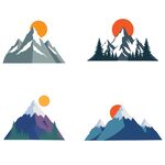 山水落日素材