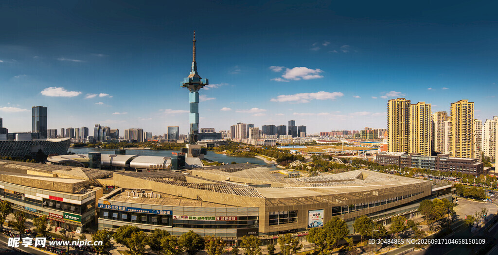 城市地标建筑全景风光
