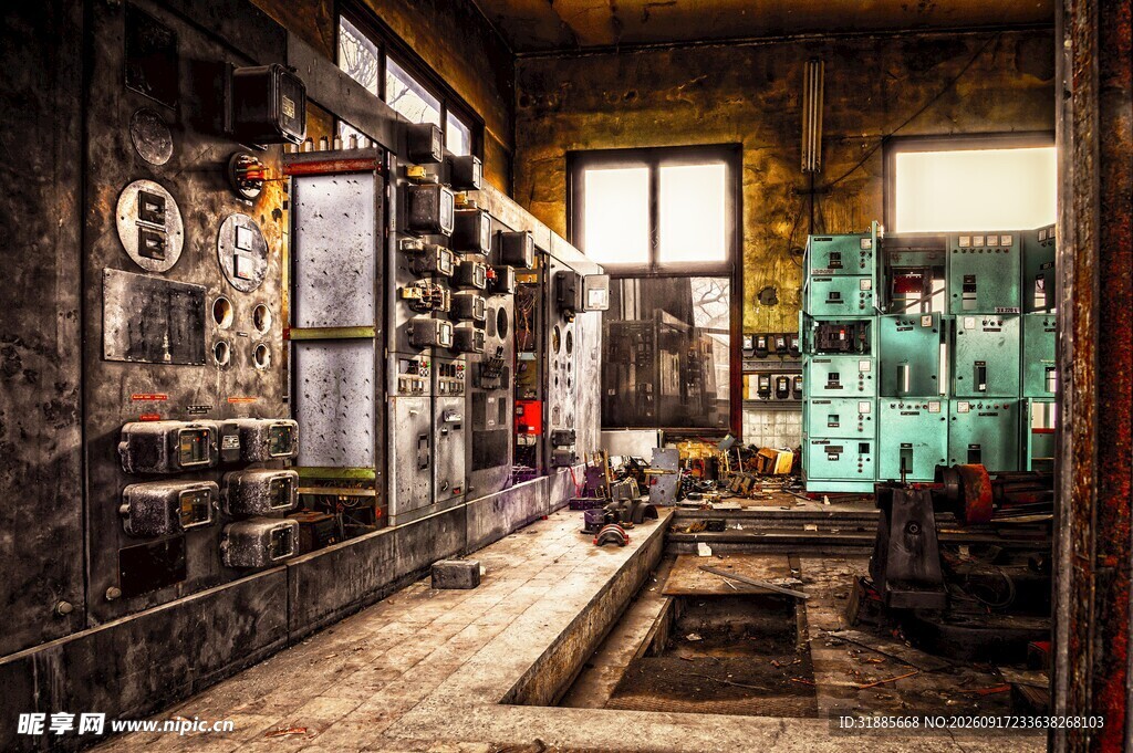 复古工业风的工具陈列室