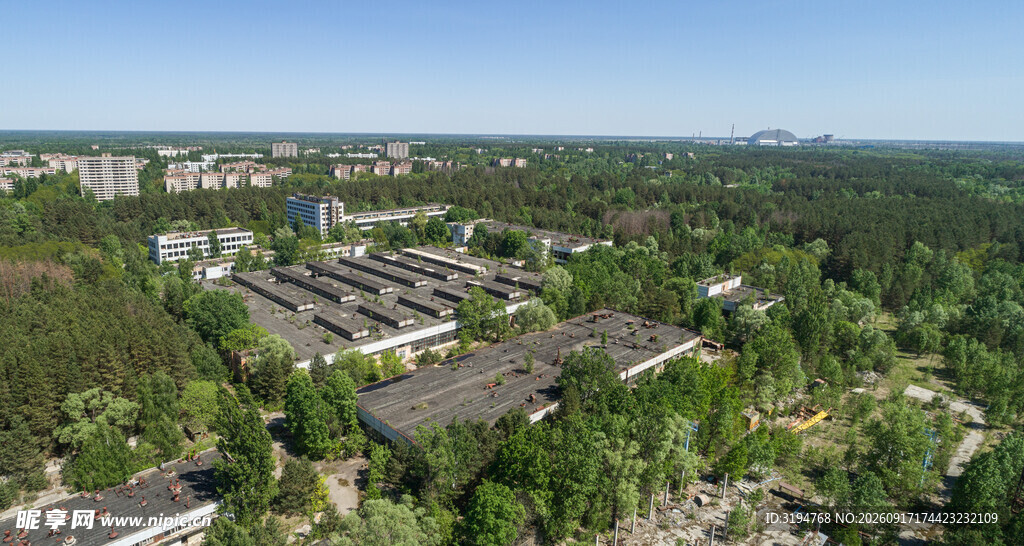 城市建筑与绿植鸟瞰景观